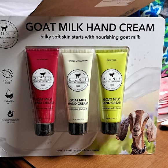 Dionis Other - Dionis Goat Milk Hand Cream Trio - Red, Cream, Green